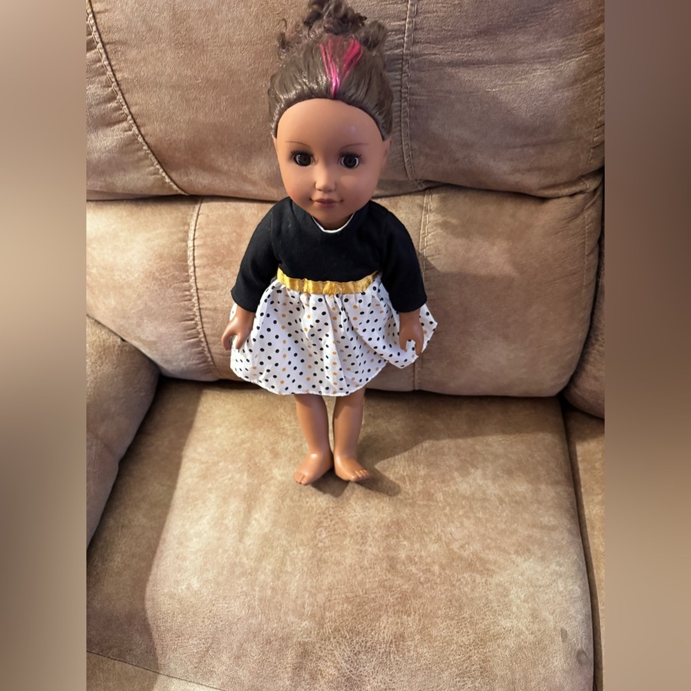 CitiToy 2013 GS122A T15  Dark Eyes 18" Tall Outfit No Shoes Brown Hair Girl Doll